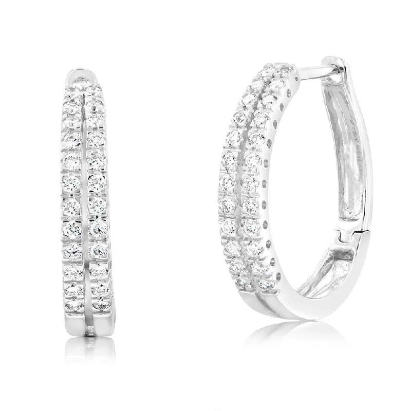 designer earrings for women -Luminesce Lab Grown 1/2 Carat Diamond Hoop Earrings in 9ct White Gold