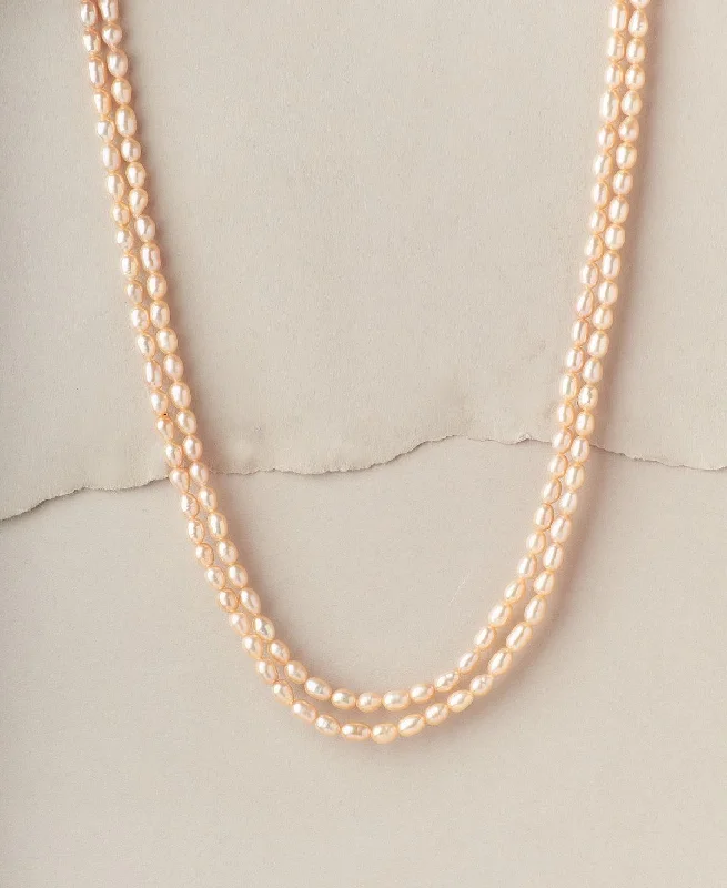 mother of pearl necklaces for women -Graceful Pink Colour Pearl Necklace