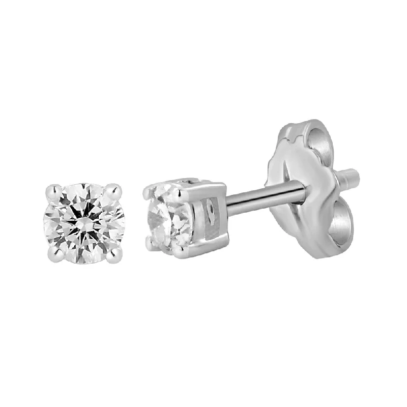 rectangular earrings for women -9ct White Gold 0.30 Carat Brilliant Cut Diamond Stud Earrings