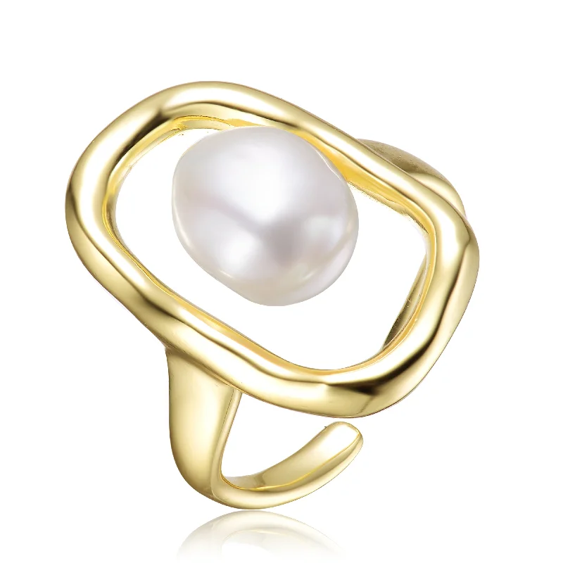 personalized birthstone rings for women -Brigitte Boho Halo Pearl Ring