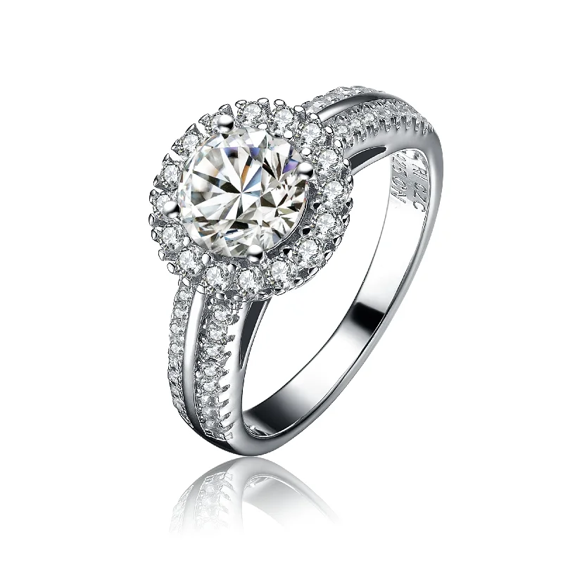 solitaire diamond rings for women -Camille Circle Solitaire Ring