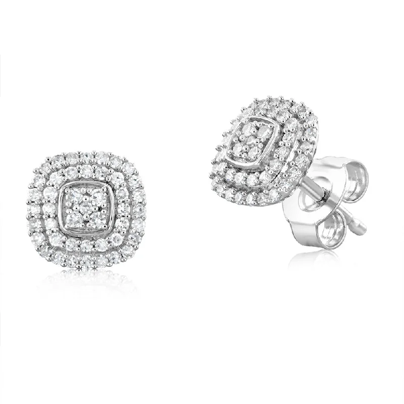 titanium earrings for women -Luminesce Lab Grown 1/4 Carat Diamond Stud Earrings in Sterling Silver