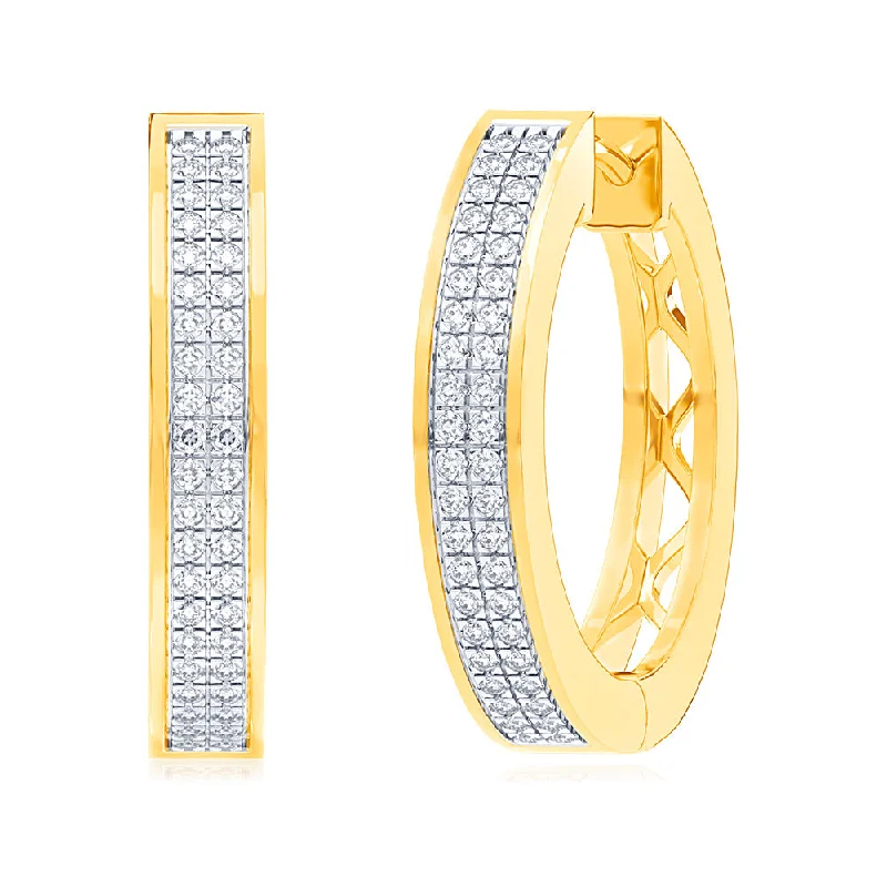 threader earrings for women -Luminesce Lab Grown 1/5 Carat Diamond Hoop Earrings in 9ct Yellow Gold