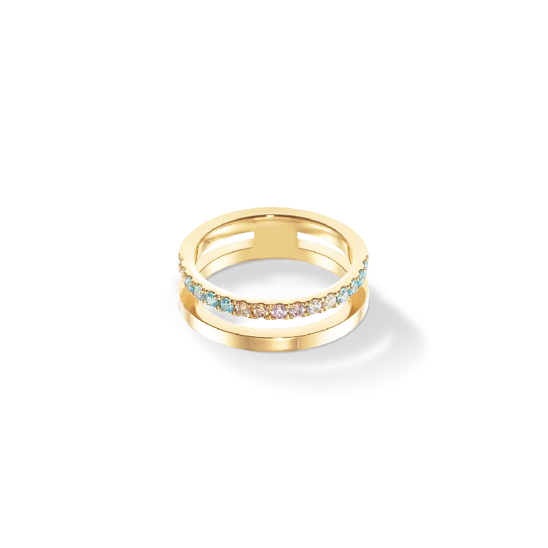 wedding stack rings for women -Eternal Unity Ring gold-multicolour pastel