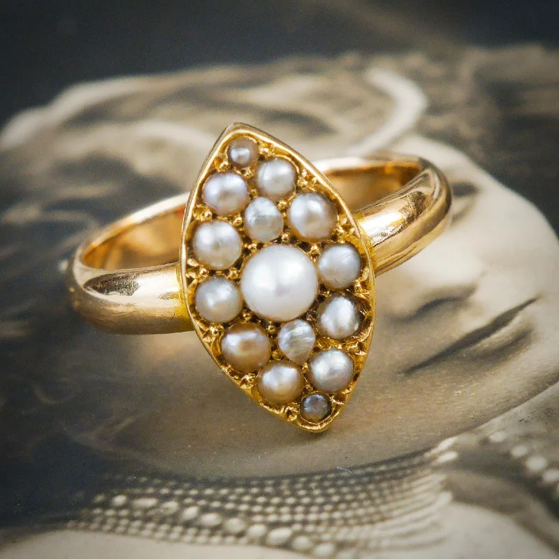 cocktail rings for women -Much Coveted Late Victorian Natural Pearl Ring