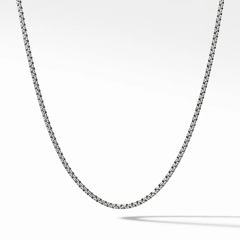 birthstone necklaces for women -Men's Small Double Box Chain 2.6MM