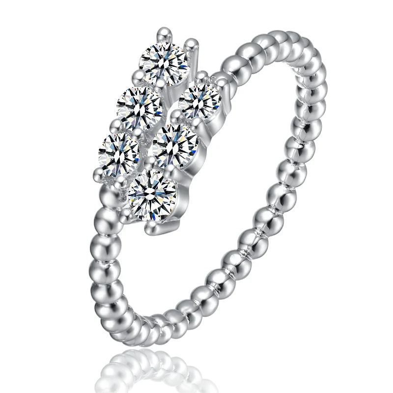 double-band rings for women -Anne Coiled Bead Stacking Ring