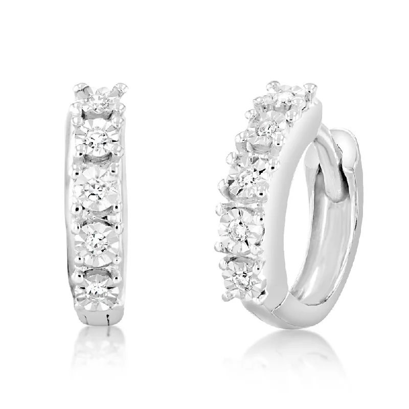 infinity earrings for women -Luminesce Lab Grown Diamond Hoop Earrings in 9ct White Gold