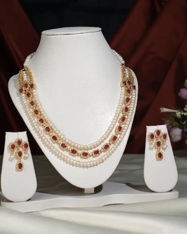 rare gemstone necklaces for women -Gorgeous Pearl Necklace Set