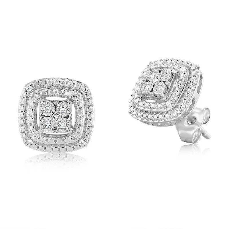 bridal earrings for women -Luminesce Lab Grown 1/8Ct Diamond & Sterling Silver Stud Earrings