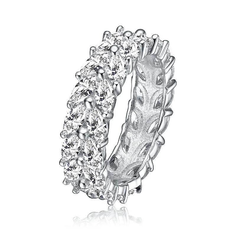 wedding band rings for women -Lierre Dual Leaf Ring