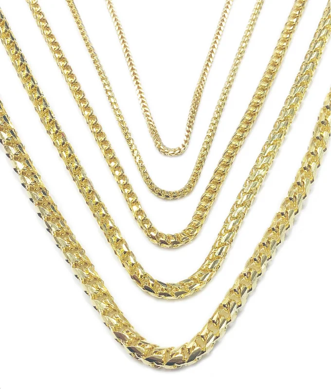 gold charm necklaces for women -Solid Round Franco Chain (18K)