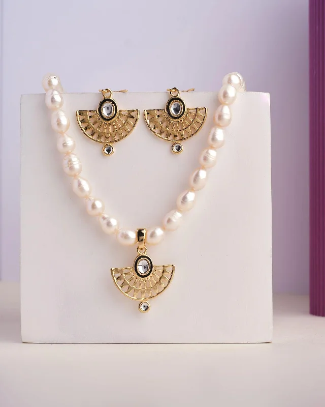 gemstone necklaces for women -Lavish Luminary Pearl Necklace Set