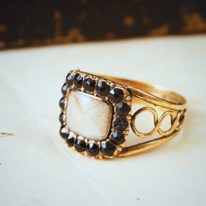 personalized birthstone rings for women -Once Precious Antique Georgian Mourning Ring