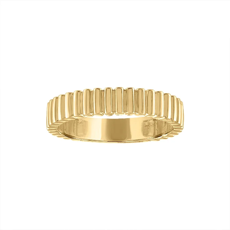 resin rings for women -14KT GOLD MULTI RIDGED RING