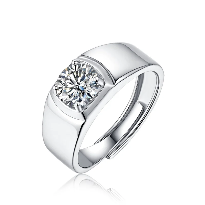 hypoallergenic rings for women -Vilette Moissanite Modern Adjustable Ring