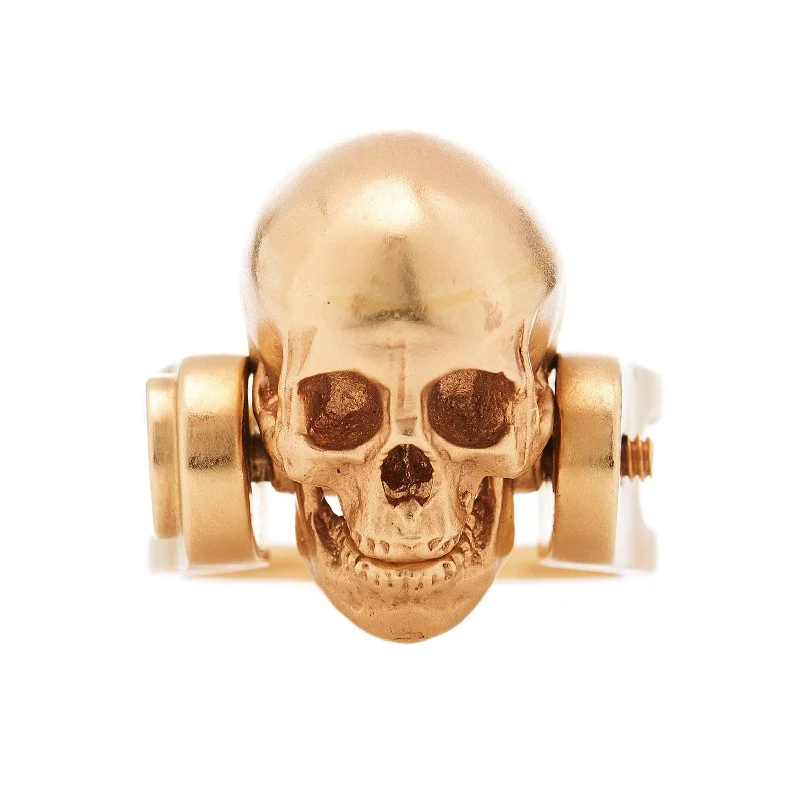 dainty rings for women -Gold Skull With Moving Jaw Ring