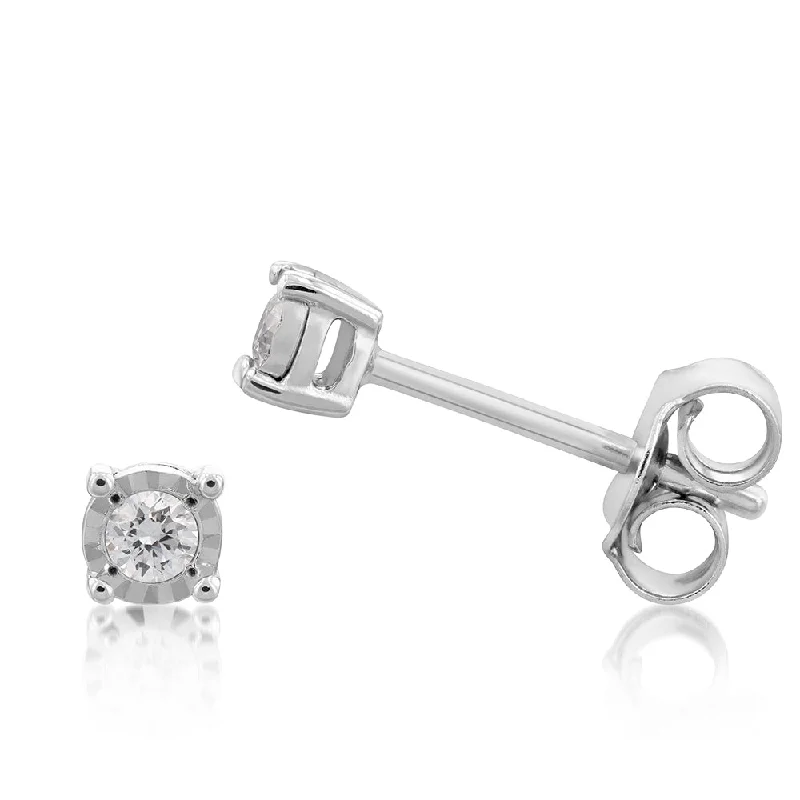 cluster earrings for women -Luminesce Lab Grown 0.10 Carat Diamond Stud Earrings in Sterling Silver