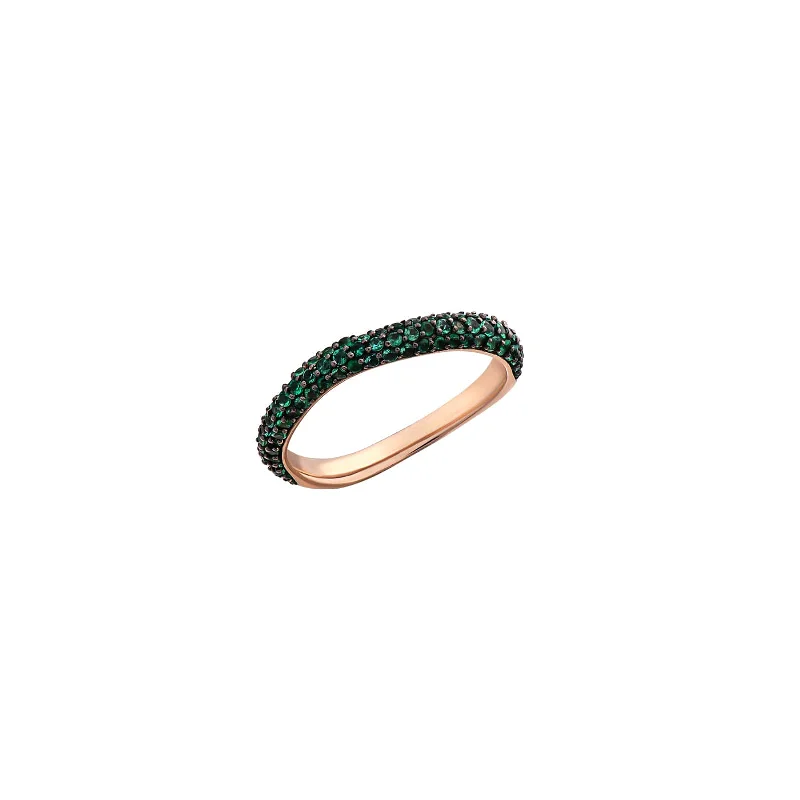 oval rings for women -Amorph Pavé Eternity Band Pinky Ring