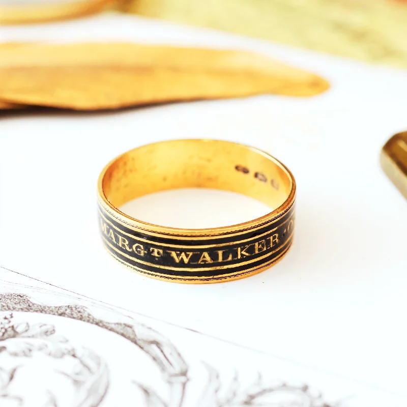 geometric rings for women -Mourning Ring for Margaret Walker Date 1798