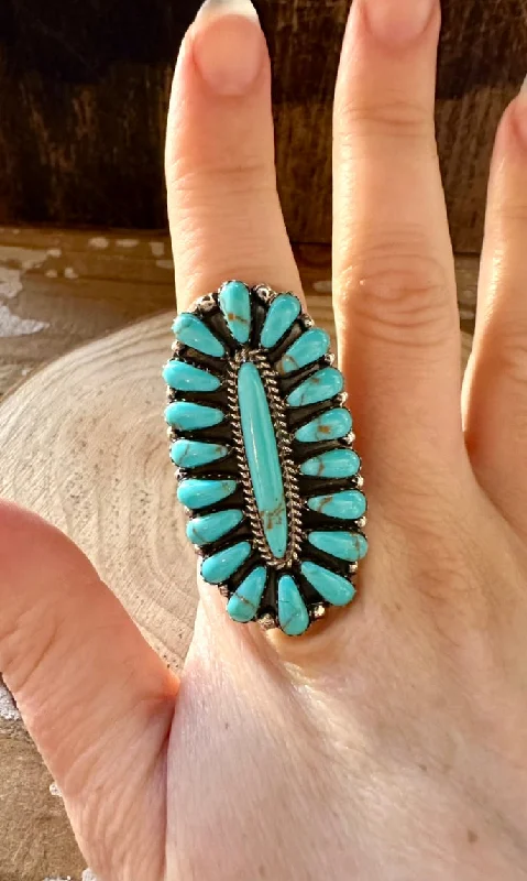 statement rings for women -BIG BLUE Navajo Silver & Blue Howlite Ring • Multiple Sizes