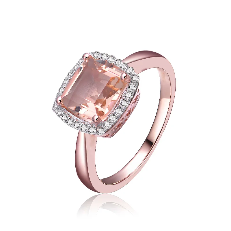 minimalist gold rings for women -Daphnè Silver Morganite Ring