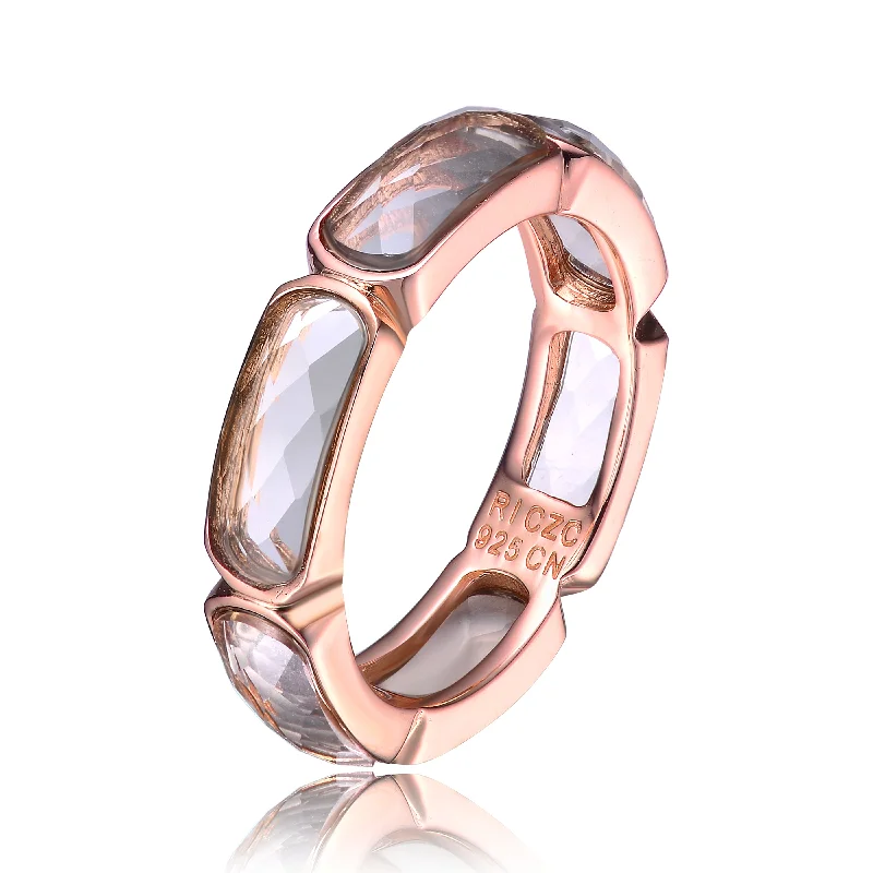 monogram rings for women -Sterling Silver Cubic Zirconia Blast Statement Ring