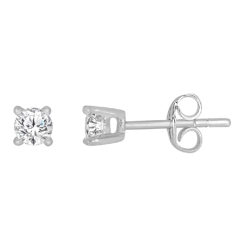 art deco earrings for women -9ct White Gold 1/4 Carat Diamond Stud Earrings