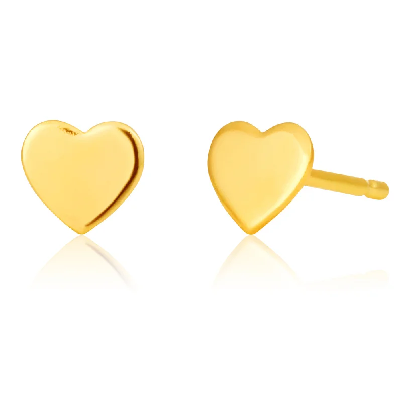 high-end earrings for women -9ct Gold Silver Filled I Love You Heart studs 5mm Earrings