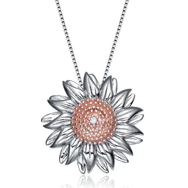 bow necklaces for women -Colette Rose Sunflower Shape Pendant