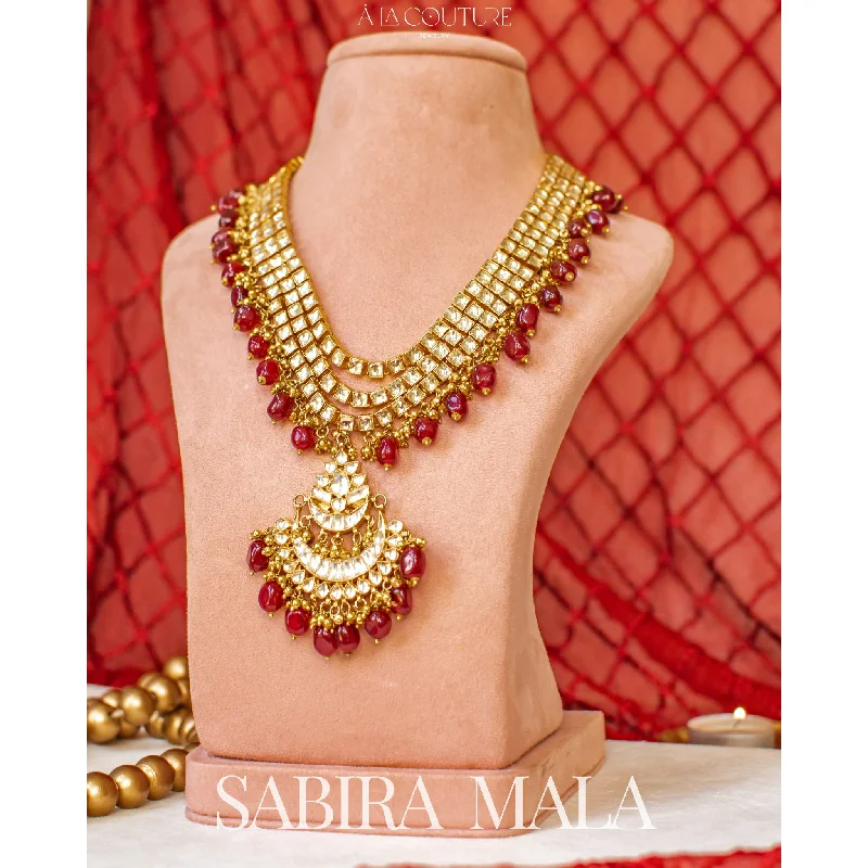 hoop pendant necklaces for women -Sabira Mala - Ruby