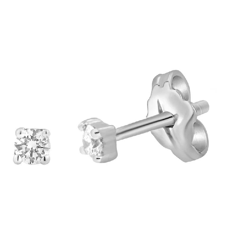 engraved earrings for women -9ct White Gold 0.10 Carat Diamond Stud Earrings