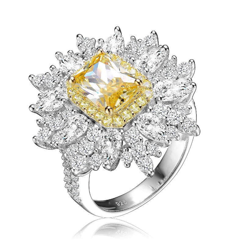 promise rings for women -Antoinette Champagne Flower Ring