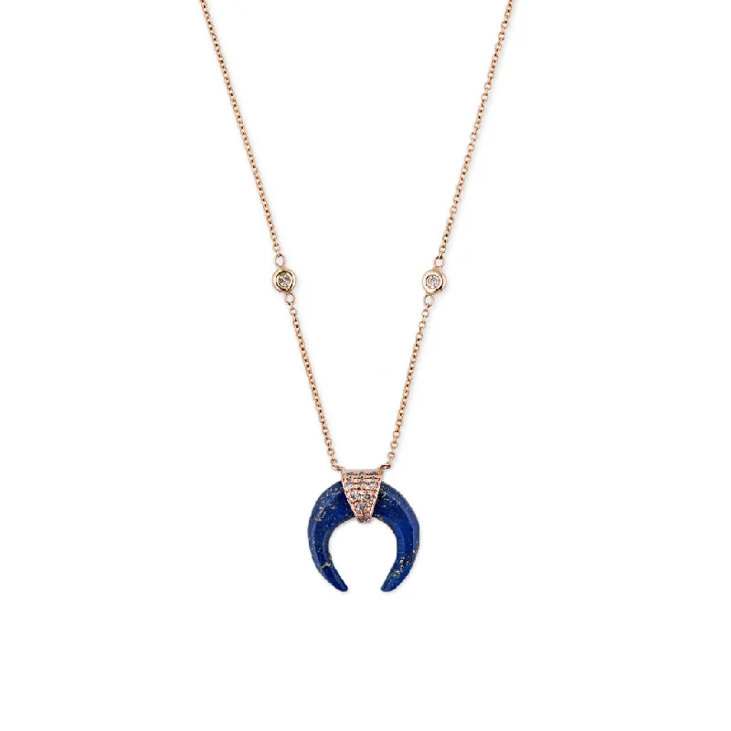 custom engraving necklaces for women -MINI LAPIS DOUBLE HORN NECKLACE