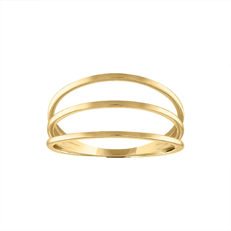 handmade gemstone rings for women -14KT GOLD TRIPLE ROW RING