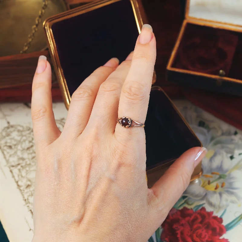 Celtic rings for women -Antique Victorian Gothic Magic Garnet Ring