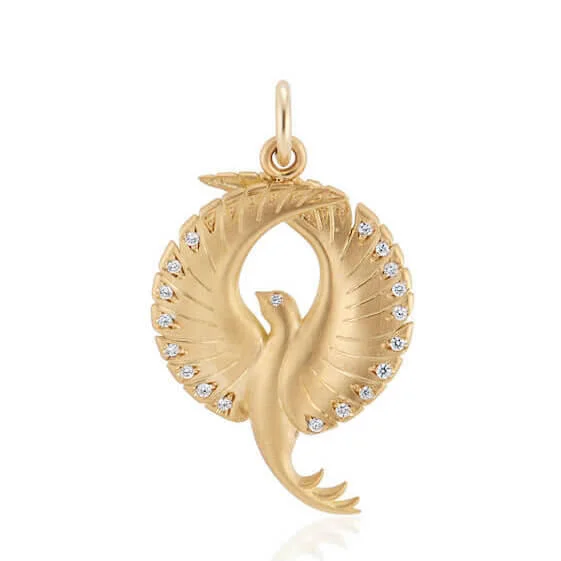 classic silver chains for women -THE PHOENIX DIAMOND AND GOLD PENDANT