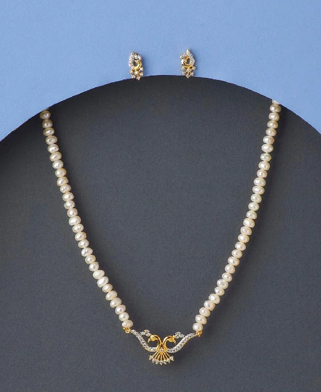 charm necklaces for women -Peacock Real Pearl Necklace Set