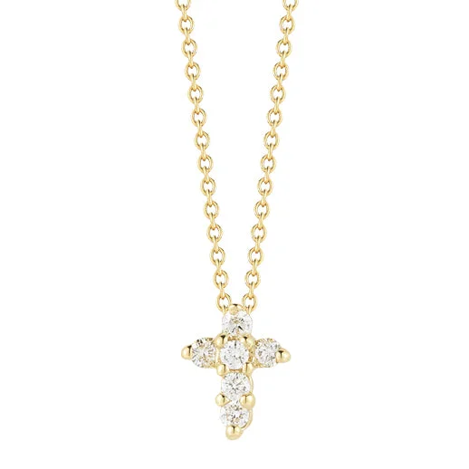 bohemian necklaces for women -Roberto Coin Baby Cross Pendant from Tiny Treasures Collection 001883AYCHX0