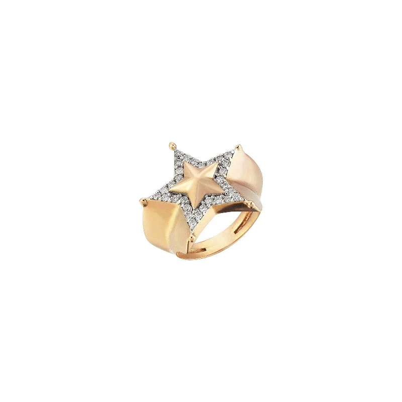 sun and moon rings for women -Sheriff Star Pinky Ring