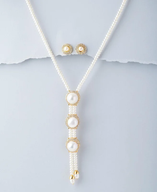 personalized necklaces for women -Gorgeous Real Pearl Necklace Set