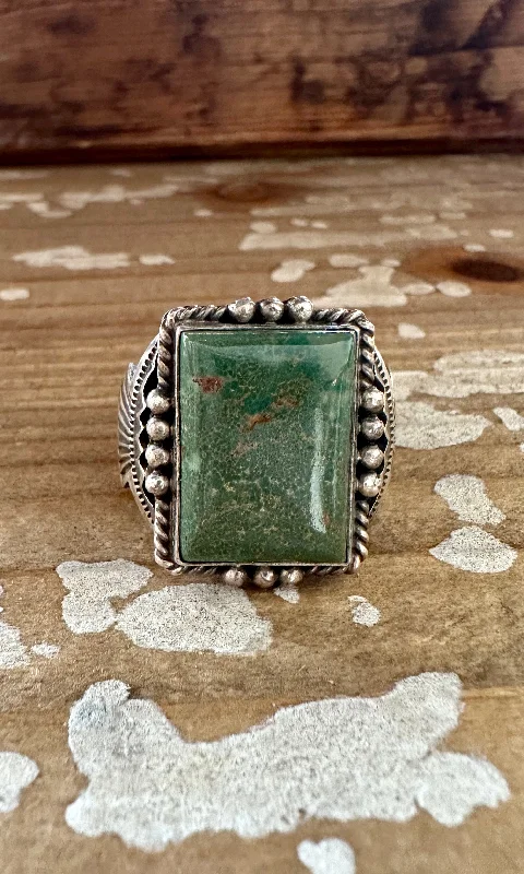 sun and moon rings for women -M&R CALLADITTO Navajo Handmade Men's Ring Sterling Silver w/ Turquoise • Size 13.5