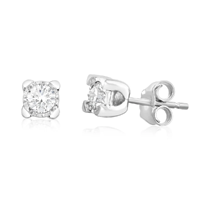 hoop earrings for women -Luminesce Lab Grown 9ct White Gold 0.40 Carat Diamond Solitaire Stud Earrings