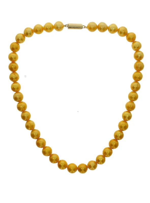 layered pearl necklaces for women -Graceful Yellow Pearl Necklace