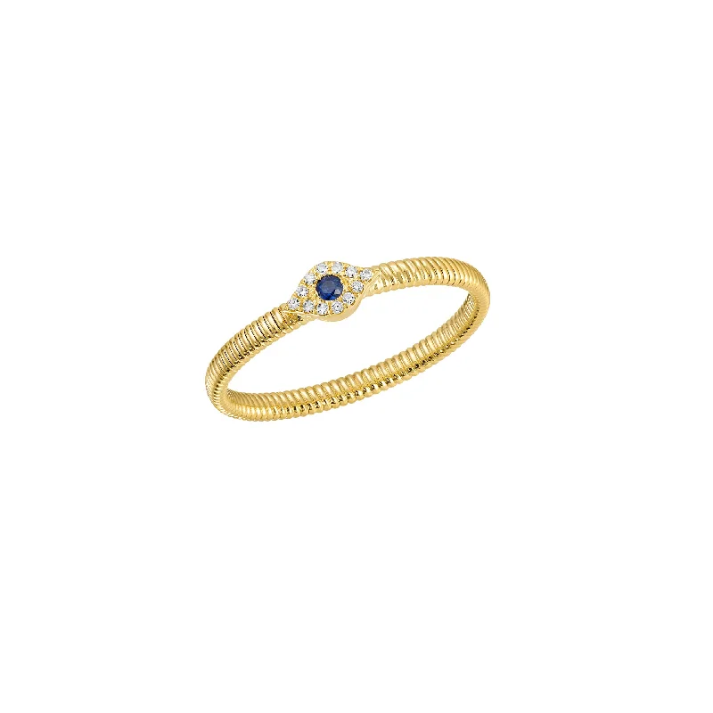 minimalist rings for women -Sapphire Evil Eye Ring