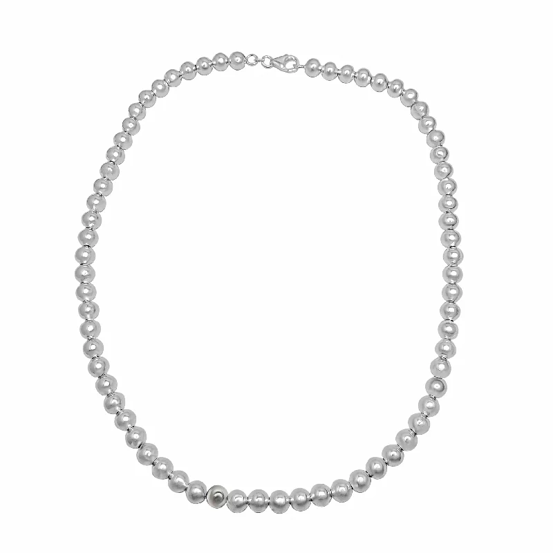 pearl necklaces for women -Pop-Ball Chain （Silver）