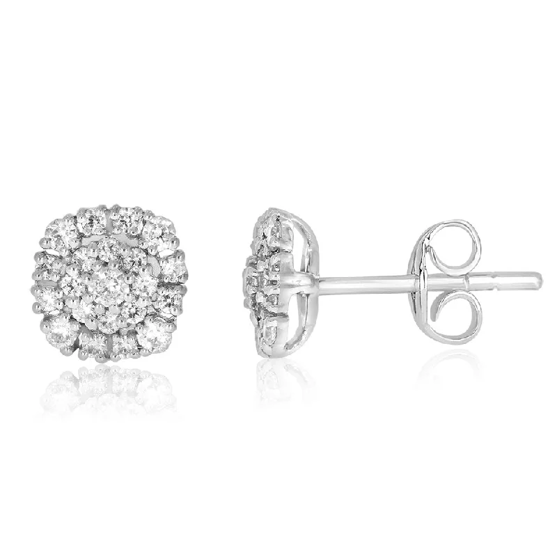 crystal earrings for women -9ct White  Gold 1/2 Carat  Diamond Stud Earrings