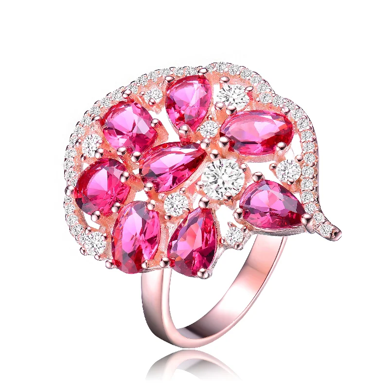 vintage rings for women -Isabelle Palette Loop Pink Cocktail Ring