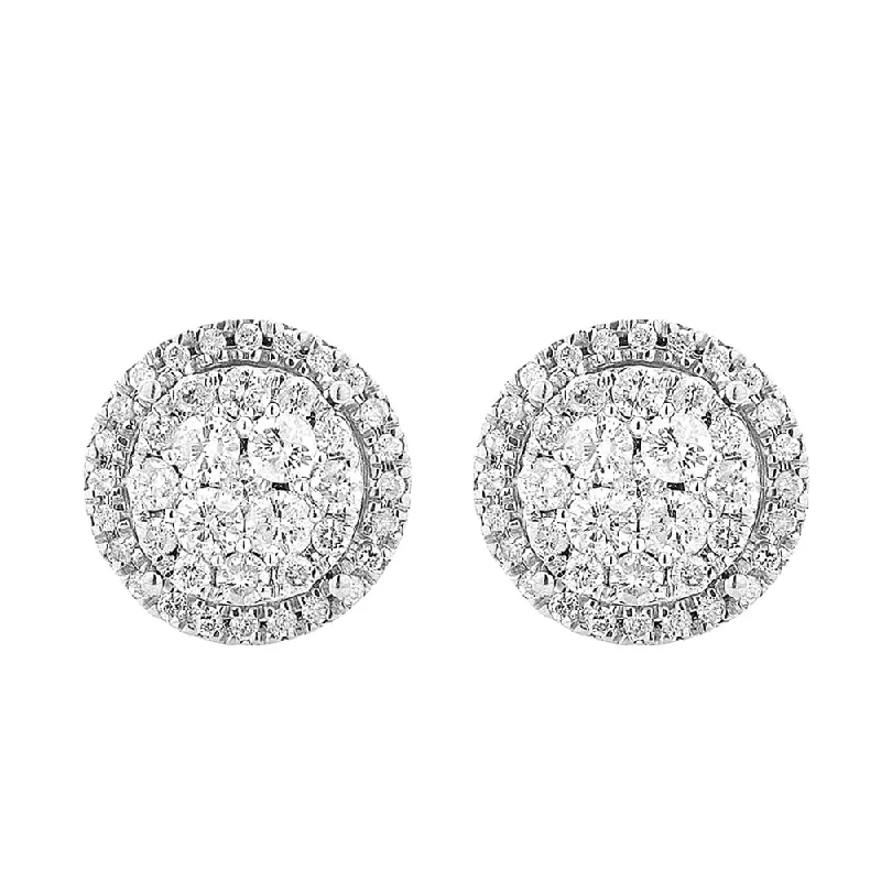 evil eye earrings for women -9ct Yellow Gold Stud Earrings With 1 Carat Of Diamonds