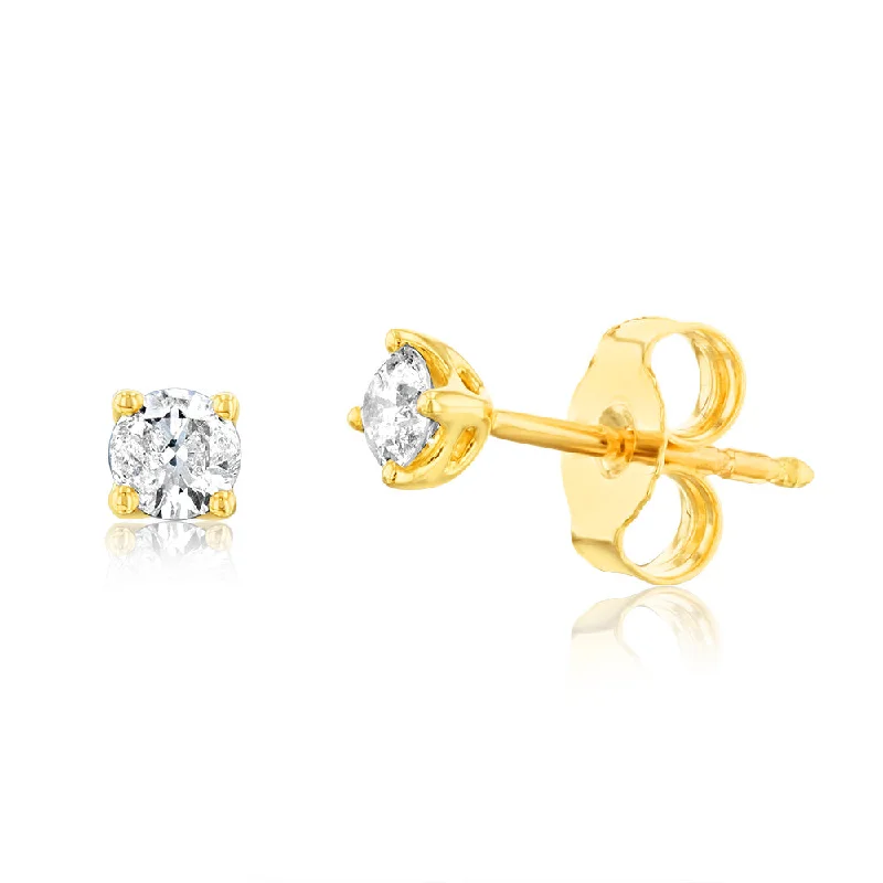 blue topaz earrings for women -9ct Yellow Gold 0.30 Carat Diamond Stud Earrings